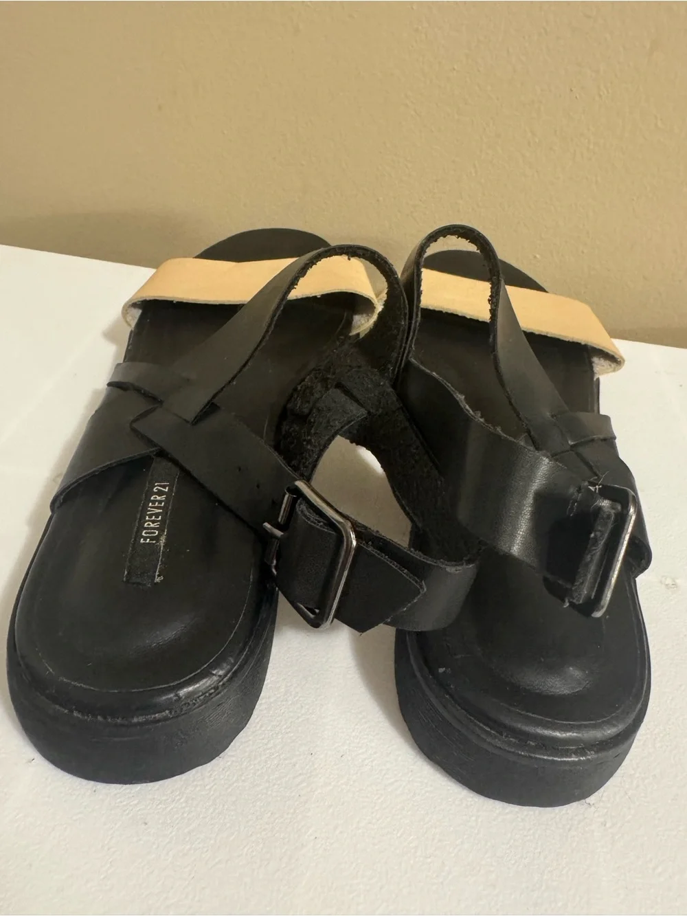 Forever 21 Black & Beige Sandals